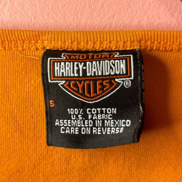 Y2K Harley Davidson Flaming Hearts LongSleeve - Picture 2 of 5
